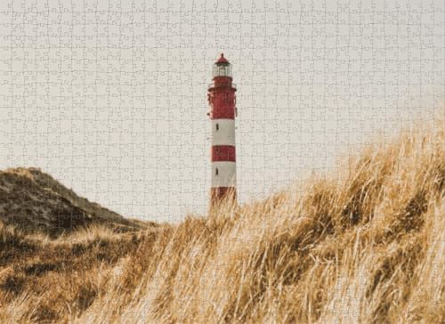 500-teiliges Puzzle für Erwachsene, Leuchtturm, die Dünen, Puzzles für Jugendliche und Kinder, um ihr Gehirn zu trainieren, Holzpuzzle von Dsawqezh