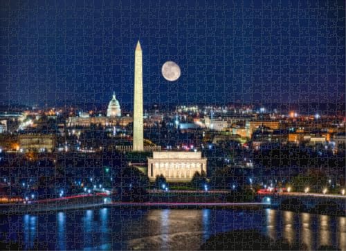 500-teiliges Puzzle für Erwachsene, Luftaufnahme, Vollmond-Puzzles für Jugendliche und Kinder, um ihr Gehirn zu trainieren, Holzpuzzle von Dsawqezh