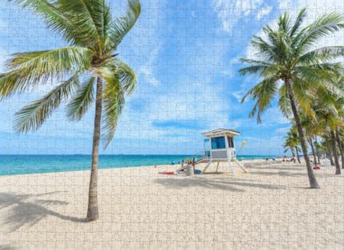 500-teiliges Puzzle für Erwachsene, Paradiesstrand bei Fort Lauderdale, Florida, ein schönes Puzzle für Jugendliche und Kinder, um ihr Gehirn zu trainieren, Holzpuzzle von Dsawqezh