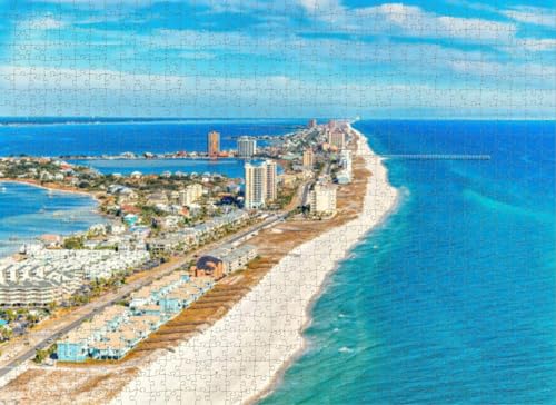 500-teiliges Puzzle für Erwachsene, Pensacola-Strand-Luft-Puzzles für Jugendliche und Kinder, um ihr Gehirn zu trainieren, Holzpuzzle von Dsawqezh