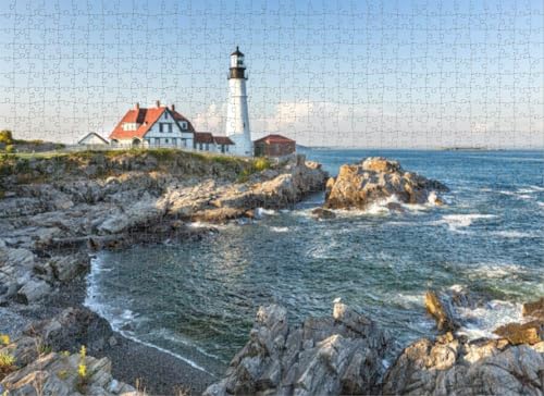 500-teiliges Puzzle für Erwachsene, Portlandkopf, Leuchtturm-Puzzles für Jugendliche und Kinder, um ihr Gehirn zu trainieren, Holzpuzzle von Dsawqezh