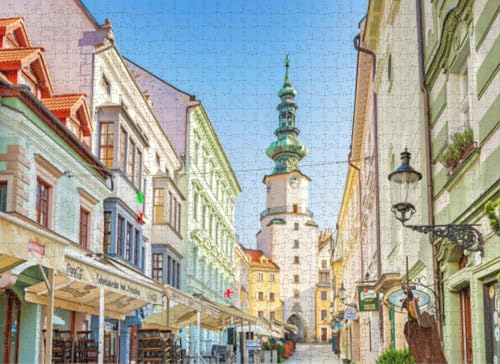 500-teiliges Puzzle für Erwachsene, Puzzle, Altstadt, Bratislava, Slowakei, Puzzles für Jugendliche und Kinder, um ihr Gehirn zu trainieren, Holzpuzzle von Dsawqezh