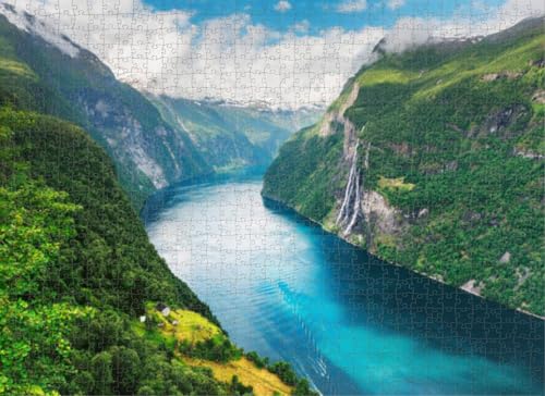 500-teiliges Puzzle für Erwachsene, atemberaubende Aussicht Fjord-Puzzles für Jugendliche und Kinder, um ihr Gehirn zu trainieren, Holzpuzzle von Dsawqezh