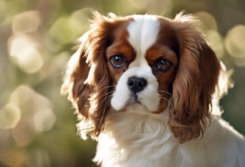 Buntes Puzzle für Erwachsene, harte Herausforderung für Erwachsene, 1000 Teile, Cavalier King Charles Spaniel-Puzzles für Jugendliche und Kinder, um ihr Gehirn zu trainieren, Holzpuzzle von Dsawqezh