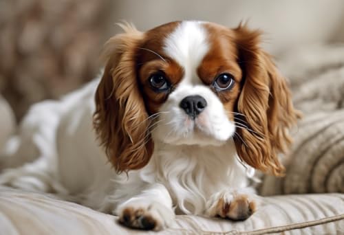 Buntes Puzzle für Erwachsene, harte Herausforderung für Erwachsene, 1000 Teile, Cavalier King Charles Spaniel-Puzzles für Jugendliche und Kinder, um ihr Gehirn zu trainieren, Holzpuzzle von Dsawqezh