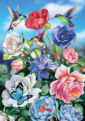 Herausforderndes Puzzle Puzzles 500 Teile für Erwachsene Kolibri und Rosen Frühling Floral Schmetterling Kreative Geschenke sind perfekt für Home Entertainment und Spielsammlungen Kunstgeschenke von Dsawqezh