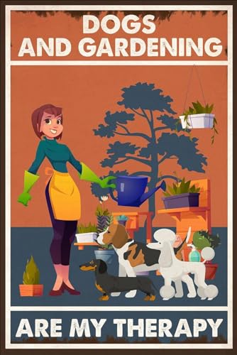 Modern Art Puzzle 500 Teile Holzpuzzle für Erwachsene Hunde und Gartenarbeit sind My Therapy Gardening Lover Dog Lover Plant Lady Puzzles für Erwachsene Ältere Senioren Inspirierende Puzzles von Dsawqezh