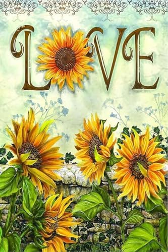 Modern Art Puzzle Love Sunflower Poster - 1000 Teile Holz Erwachsene Puzzle Requisiten - Bodenpuzzle - Perfekt für Familienunterhaltung und Spielserie von Dsawqezh