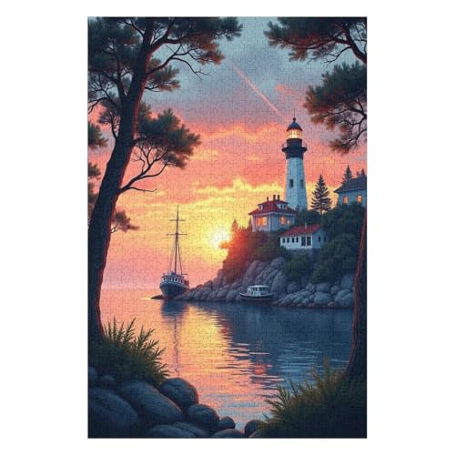 Modernes Kunst-Puzzle – Nordlichter auf den Lofoten-Inseln, Puzzle für Erwachsene, 1000 Teile, Herausforderungspuzzle, Lernspiele, perfektes Familien-Freizeitgeschenk und Geschenke von Dsawqezh