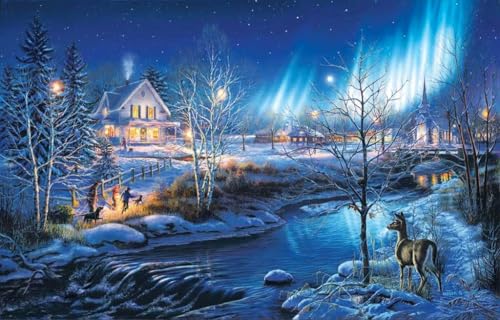 Puzzle Nordlichter oder Aurora Borealis Alaska Intellektuelle Dekomprimierung Spaß Spiel Erwachsene Kidschallenging Puzzle für Erwachsene Familie Urlaub Puzzle 500 Teile von Dsawqezh