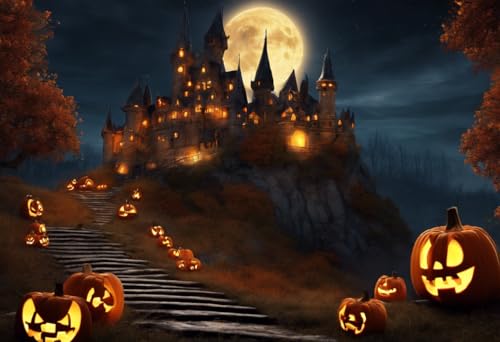 Puzzle für Erwachsene, 1000 Teile, mystisches Schloss auf dem Hügel, Halloween-Puzzles für Jugendliche und Kinder, um ihr Gehirn zu trainieren, Holzpuzzle von Dsawqezh