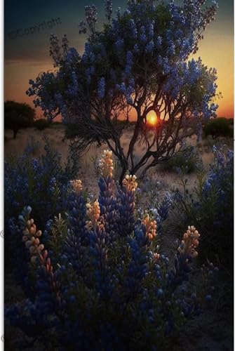 Puzzle für Erwachsene, 500-teiliges Bluebonnet-Bush-Holzpuzzle, einzigartige Geschenke für Wandkunst, Herausforderungspuzzles, Lernspiele, Familienpuzzles von Dsawqezh