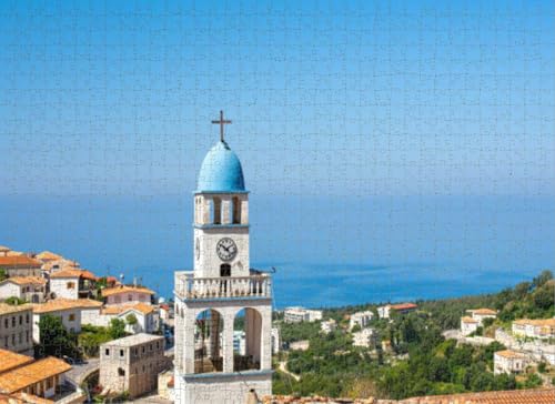 Puzzle für Erwachsene, 500-teiliges Puzzle mit Blick auf die alte Kirche, Albanien, Puzzles für Jugendliche und Kinder, um ihr Gehirn zu trainieren, Holzpuzzle von Dsawqezh