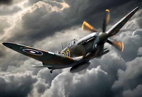 Puzzle für Erwachsene - Dark Cloud Spitfire - Holzpuzzles für Erwachsene, 500 Teile, einzigartige Geschenke für Wandkunst, Herausforderungspuzzles, Lernspiele, Familienpuzzles von Dsawqezh