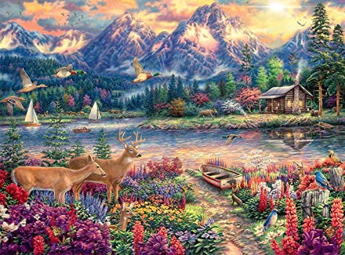 Puzzle für Erwachsene Holzpuzzle für Erwachsene 1000 Teile - Chuck-Pinson - Spring Mountain Majesty - Moderne Wohnkultur Intellektuelles Spiel Wandkunst Einzigartiges Geschenk von Dsawqezh