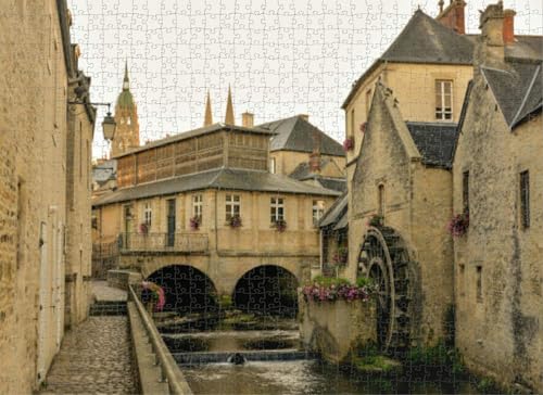 Puzzle für Erwachsene Puzzle 500 Teile Old City Bayeux Frankreich Herausfordernde Geschenke für Puzzle-Liebhaber, Genießen Sie glückliche Zeit mit Freunden, Zimmer Wanddekoration von Dsawqezh