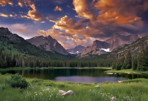 Puzzle für Erwachsene Rocky Mountain National Park Herausforderndes Puzzle perfekt für Spielabende Puzzles 1000 Teile und höher Puzzle-Spiel für Familie Eltern-Kind-Feiertags-Puzzles für pädagogisches von Dsawqezh