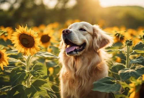 Puzzle für Erwachsene – Sommer-Sonnenblumen Golden Retriever – Holzpuzzles für Erwachsene, 1000 Teile, einzigartige Geschenke für Wandkunst, Herausforderungspuzzles, Lernspiele, Familienpuzzles von Dsawqezh