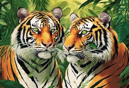 Puzzle für Erwachsene Tiger im Dschungel Herausforderndes Puzzle perfekt für Spielabende Puzzles 500 Teile und höher Puzzlespiel für Familie Eltern-Kind-Feiertagspuzzles für pädagogisches Geschenk von Dsawqezh