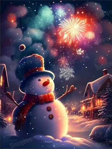 Puzzles für Erwachsene 1000 Teile, Feuerwerk Schneemann Holzpuzzle - Puzzles für Erwachsene, jedes Stück ist einzigartig, perfektes Familien-Freizeitgeschenk & Geschenke - Puzzles Sammlerstücke von Dsawqezh