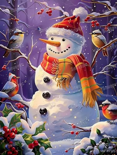 Puzzles für Erwachsene 1000 Teile, Gemaltes Schneemann Vogel Holzpuzzle - Puzzles für Erwachsene, jedes Stück ist einzigartig, perfektes Familien-Freizeitgeschenk & Geschenke - Puzzles Sammlerstücke von Dsawqezh