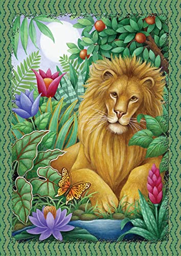 Tier-Puzzle, Hausgarten, Lounging Lion, 1000 Teile Puzzles für Erwachsene, DIY-Puzzle, kreativer Spaß, klassisches Puzzle für Erwachsene und Familie, modernes Kunstpuzzle von Dsawqezh