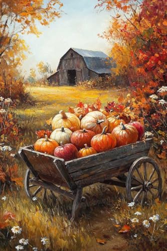 Vintage Kürbissorten Herbst Ernte Thanksgiving Halloween 500 Teile Puzzle Ideal für Anfänger und Senioren, Tolles Geschenk für Freunde und Familie von Dsawqezh