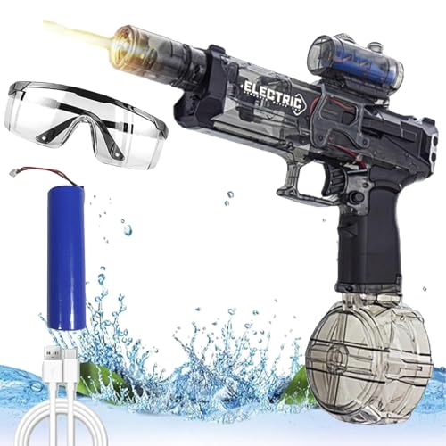 Elektrische Wasserpistole für Kinder, Elektronische Wasserpistole Wasser Pistole mit LED Licht, Water Gun Electric, Elektro Akku Wasserpistole Spritzpistole (Schwarz) von Dsongo