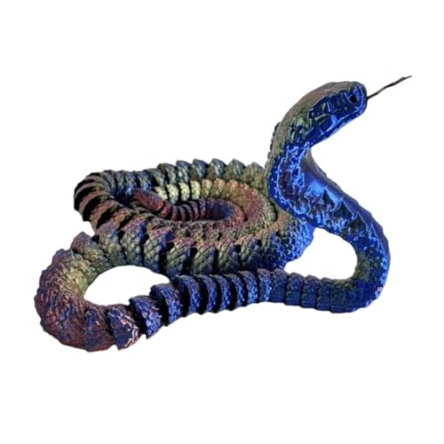 Dtaigou 3D-gedruckte Tiere, 3D-Schlangen-Stressspielzeug, Schreibtischspielzeug Schlangenspielzeug, 3D-gedrucktes Spielzeug, Stressabbau-Spielzeug-Streich-Requisiten, flexible Sammelfiguren für Kinder von Dtaigou