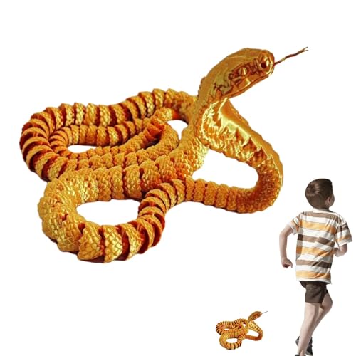 Dtaigou 3D-gedruckte Tierschlange, 3D-Schlangenspielzeug - Schreibtischspielzeug Schlangenspielzeug - 3D-gedrucktes Spielzeug, Stressabbau-Spielzeug-Streich-Requisiten, flexible Sammelfiguren für von Dtaigou