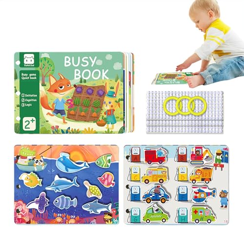 Dtaigou Babyaktivitätsbuch, Babybücher Toys, Papiersensorische Aufkleberbuch, Interaktive Lernaktivitäten motorische Fähigkeiten Bildungsspielzeug für Kindergarten von Dtaigou