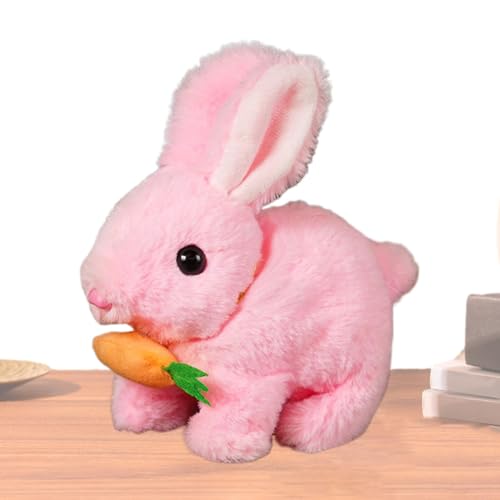 Dtaigou Bunny Electronic Toy, Plush Bunny Toy | Hoping Plush Interactive Bunny mit Bewegung & Sounds - Vorschulpädagogik -Lernspielzeug mit Wackelohren zuckt Nase für Mädchen von Dtaigou