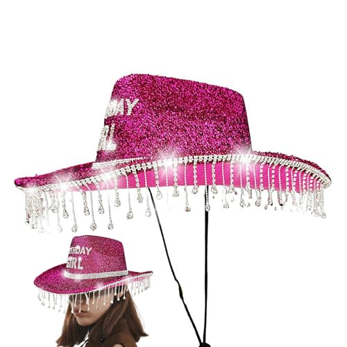 Dtaigou Cowgirl-Hut, Party, Geburtstag, Mädchen, Strass-Dekorationen, atmungsaktive Kappen für Reisen, Urlaub, Festival, Kinder, Erwachsene, Geburtstag Dtaigou Cowgirl-Hut, Party, Geburtstag, Mädchen, Strass-Dekorationen, atmungsaktive Kappen für Reisen, Urlaub, Festival, Kinder, Erwachsene, Geburtstag von Dtaigou