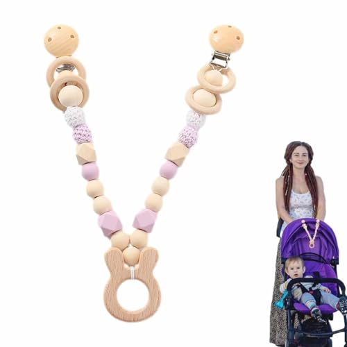 Dtaigou Crib -Anhänger, Baby -Autositzspielzeug,Sensorisches Kinderwagen -Spielzeugholzkette Charm - Kinderwagenscharm Dekoration für Einkäufe im Freien, Reisen und Gehen von Dtaigou