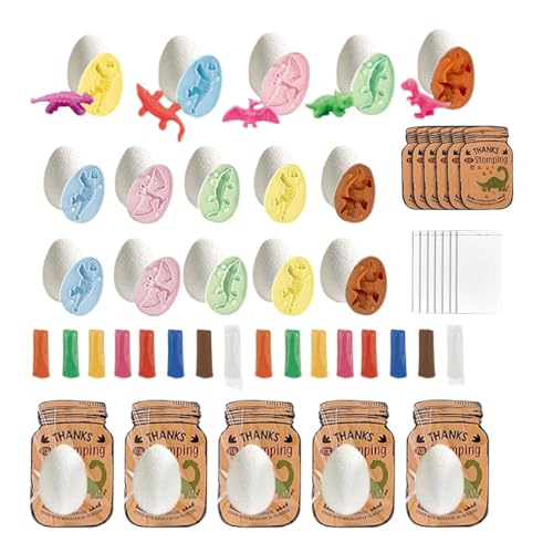 Dtaigou Dino Eggs Dig Kit,Dinosaurier-Eier | 20 Stück Dinosaurier-Ei aus Ton für Kinder - Dinosaurier-Ton, Ton-Bastelset für den Vorschulkindergarten, Kreativität entwickeln, Koordination, Teamarbeit, von Dtaigou