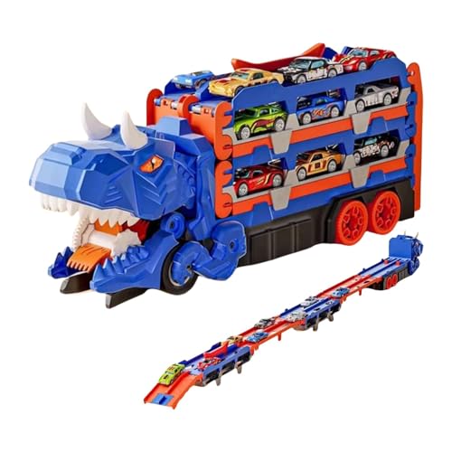 Dtaigou Dinosaurier -LKW -Spielzeug, Dinosaurier -Transportwagen | Faltbares Fahrzeugspielzeug Dinosaurier Transportwagen,Transformation Vehicle Playset Transpor Race Track für Kinder von Dtaigou