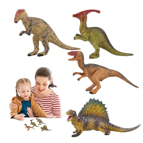 Dtaigou Dinosauriermodell, kleine Dinosaurierspielzeug - Packung von 4 tragbaren Dinosaurier -Figur -Modellen | Tierfiguren, Kuchen -, Ostereierfüller, Sammelminiaturen zum Geburtstag von Dtaigou