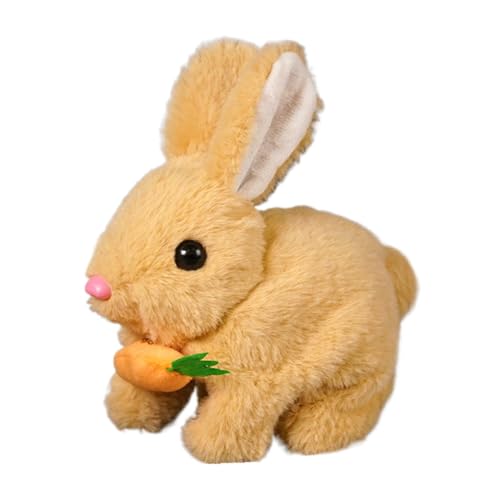 Dtaigou Elektronischer Sprungkaninchen für Mädchen, Bunny Electronic Toy - Hoping Plush Interactive Bunny mit Bewegung & Sounds - Vorschulpädagogik -Lernspielzeug mit Wackelohren zuckt Nase für von Dtaigou