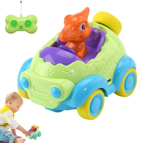 Dtaigou Fernbedienung Dinosaurierauto, Dinosaurier -Remote -Auto | Wiederaufladbares Cartoon -Rennwagen mit Licht und Musik,Dinosaurierspielzeug Rennsportspielzeug für Teenager, im Alter von 2 bis 3 von Dtaigou