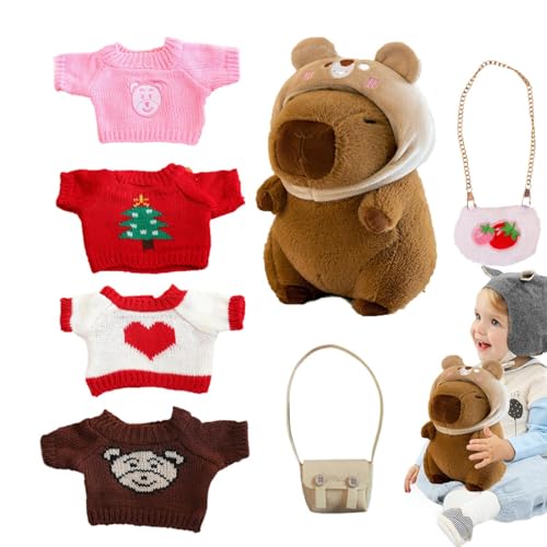 Dtaigou Gefüllter Capybara mit Kleidung, Capybara-Plüsch mit Zubehör | Stofftierpuppe,Niedliche Plüschtiere verkleiden Sich als Capybara-Stofftierpuppe für Kinder und Mädchen Dtaigou Gefüllter Capybara mit Kleidung, Capybara-Plüsch mit Zubehör | Stofftierpuppe,Niedliche Plüschtiere verkleiden Sich als Capybara-Stofftierpuppe für Kinder und Mädchen von Dtaigou