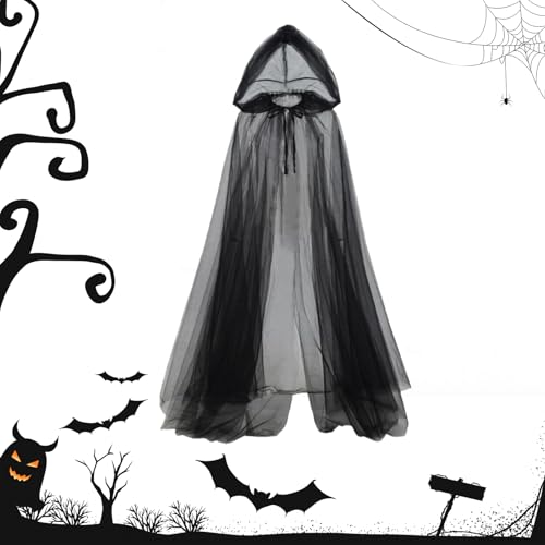 Dtaigou Gotischer Todesumhang,Gothic Schwarzes Gewand Cosplay Kostüm | Leichtes Halloween Gruselparty Outfit für Mottopartys Fotografie Maskenbälle Karnevalskostüm Dtaigou Gotischer Todesumhang,Gothic Schwarzes Gewand Cosplay Kostüm | Leichtes Halloween Gruselparty Outfit für Mottopartys Fotografie Maskenbälle Karnevalskostüm von Dtaigou