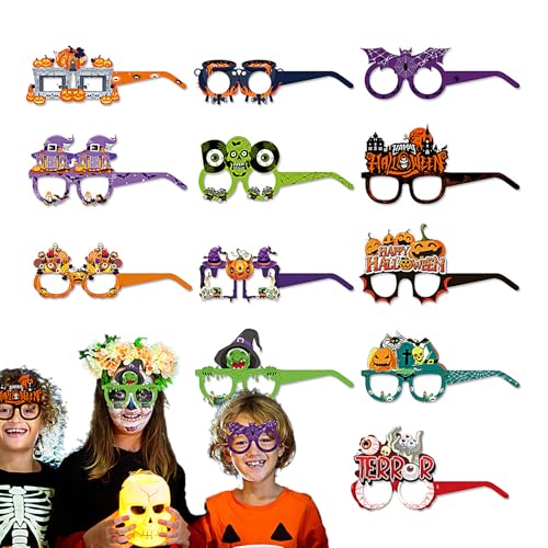 Dtaigou Halloween Brillen,12 Stück Papier Festtag Augenaccessoires | Lustiges Kinder Brille Zubehör Für Halloween Cosplay Gruselhaus Musikfest Fotobox Dtaigou Halloween Brillen,12 Stück Papier Festtag Augenaccessoires | Lustiges Kinder Brille Zubehör Für Halloween Cosplay Gruselhaus Musikfest Fotobox von Dtaigou