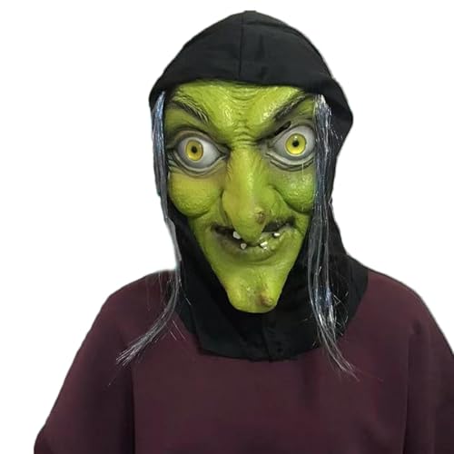Dtaigou Hexen-Gesichtsmaske für Erwachsene, Hexen-Gesichtsmaske,Scary Evil Kostüm Kopfmaske | Neuheit Latex Creepy Adult Party Cosplay Requisiten für Creepy Dress Up - Party Requisiten Adult Cosplay von Dtaigou