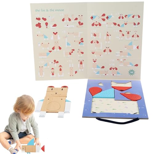 Dtaigou Holzpuzzles in Tierform,Tierpuzzles für Kinder - Puzzles,16 große Puzzles mit niedlichen Tieren, Lernspielzeug-Puzzles für Kinder von 1–3 Jahren von Dtaigou