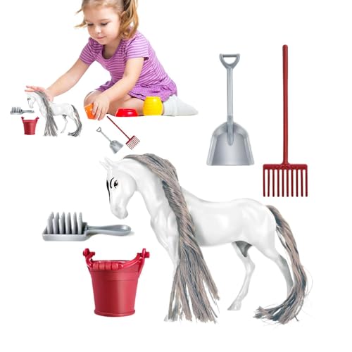 Dtaigou Horse Club Spielset,Reitspielset | Pferdespielzeug, abnehmbare Figur, Reitspielset | Horse Club Realistisches Bauernhoftierspielzeug für Kinder und von Dtaigou