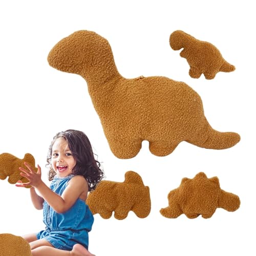 Dtaigou Huhn-Dinosaurier-Plüsch,Dinosaurier-Hühnerkissen | Dinosaurier-Stoffpuppen mit 3 kleinen Dinosaurierspielzeugen | Kuschelige Plüschtiere für Mädchen, Heimdekoration für Sofa und Schlafzimmer von Dtaigou