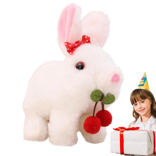 Dtaigou Kaninchenplüsch für Mädchen, süßer Hasenplüsch,Wandelnde tierische Kaninchenpuppe Plüschspielzeug - Realistische weiche Puppe, Interactive Bunny Toy, Osterkorb Stuffers von Dtaigou