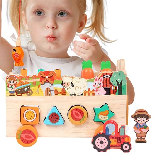 Dtaigou Karottenform-Matching-Spiel, Formpuzzle für Kinder,Farblich passender Formsortierer aus Holz | Lernspielzeug für frühes Lernen, buntes Formsortierspielzeug für den Kindertag von Dtaigou