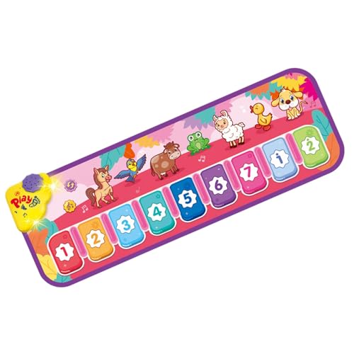 Dtaigou Klaviermatte für Kinder, Bodenklaviermatte | Piano Animal Touch Spielmatte | Klavier-Tier-Touch-Spielmatte, Musik-Klaviertastatur-Tanzmatte mit integrierten Liedern, lustiges interaktives von Dtaigou