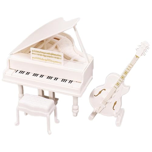 Dtaigou Klaviermodell für Kinder, kleines Klaviermodell - Lernspielzeug Miniaturhocker Klaviermodell,Exquisite sichere Miniatur-Hausdekoration, Musikinstrumentenmodell für Thanksgiving von Dtaigou